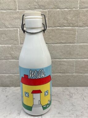 Vintage CARLTON Milk Glass Quart Milk Bottle Collectible